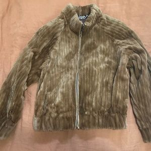 Anne Dee Goldin crop fur cheetah jacket